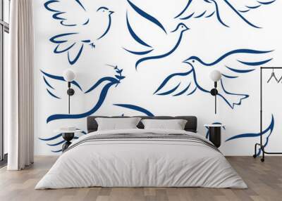 Vector dove symbol Wall mural