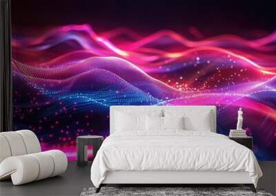 abstract rhythm wavy line graphic for background Wall mural