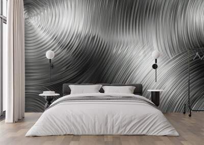 Smooth, brushed steel surface with radial patterns Wall mural