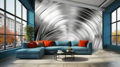 Smooth, brushed steel surface with radial patterns Wall mural