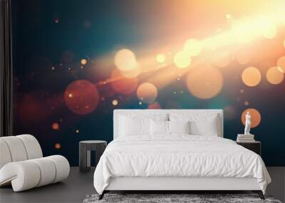 Abstract digital overlays with lens flares and light leaks for dynamic background effects Wall mural