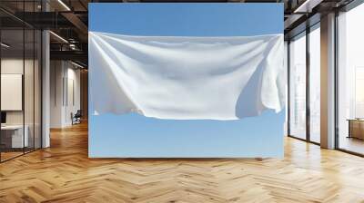 Blank white fabric banner suspended between two poles Wall mural