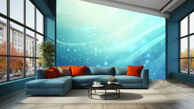 Light blue 2D cartoon backdrop featuring galaxy stars Blurred abstract design with gradient perfect for futuristic advertisements and booklets Wall mural