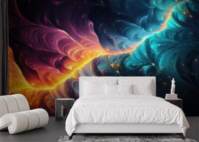 Vibrant and imaginative fractal background illustrations for creative projects Wall mural