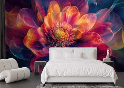 Vibrant fantasy flower design featuring stunning visuals ideal for digital prints Wall mural