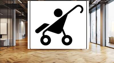 baby stroller symbol , vector Wall mural