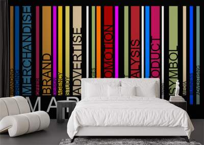 colorful marketingtext barcode, vector Wall mural