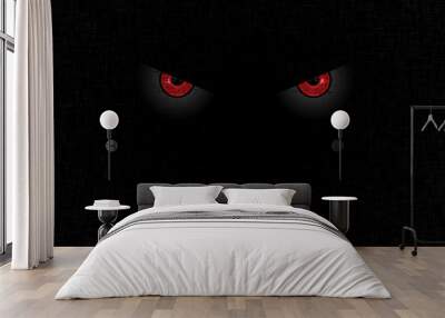 halloween staring scary spooking evil eyes on dark grunge background Wall mural