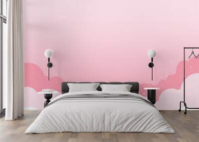 Vector cloudy pink sky backgrounds Wall mural