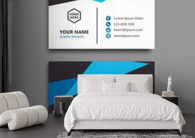 luxury blue abstract businesscard template design Wall mural