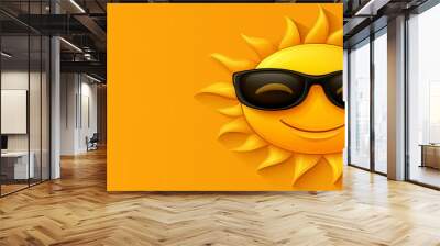 Cool Summer Sun with Sunglasses. Wall mural