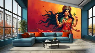 Devi durga background image Wall mural