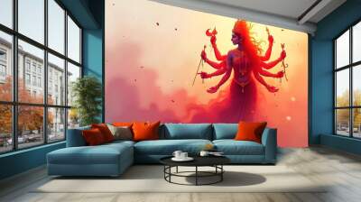 Devi durga background image Wall mural