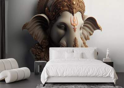 Watercolor Lord Ganesh background image Wall mural