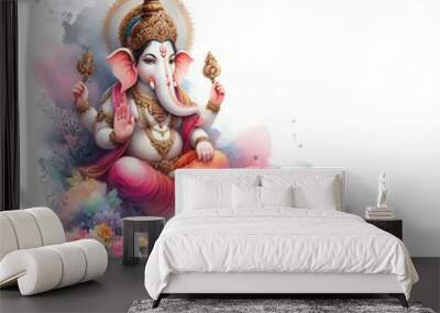 Watercolor Lord Ganesh background image Wall mural