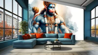 Watercolor Lord Hanuman background image Wall mural