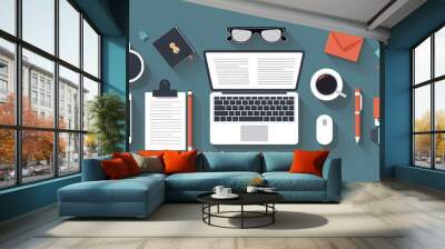 Picture a flat design of a project brief document Wall mural