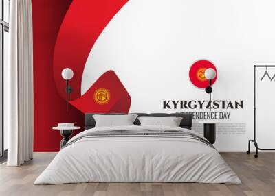 Kyrgyzstan independence day background banner poster for national celebration on August 31. Wall mural