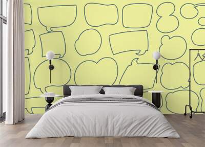 Twenty two Hand drawing doodle speech bubble set. Hand Drawn Comics Style Speech Bubbles. Wall mural