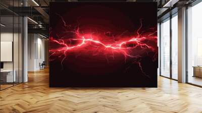 a red and black background with lightning Wall mural