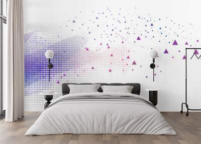 a white background with triangles and a plane Wall mural