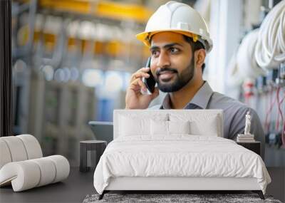 Telecom Project Engineer – Indian project engineer overseeing telecom projects and installations.
 Wall mural