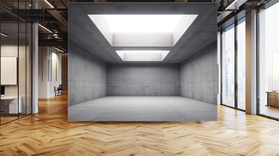 Abstract empty, modern concrete room with skylight from ceiling wall  Wall mural