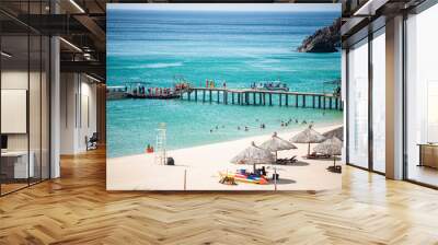 Ky Co Beach, sand on beach and blue summer sky, nature concept at Quy Nhon city , Binh Dinh Province, Viet Nam Wall mural