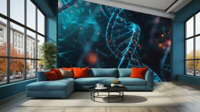 Research medical DNA lab science biotechnology scientist laboratory clinic medicine chemistry. Medical analysis DNA research equipment technology test microscope work health scientific computer gene Wall mural