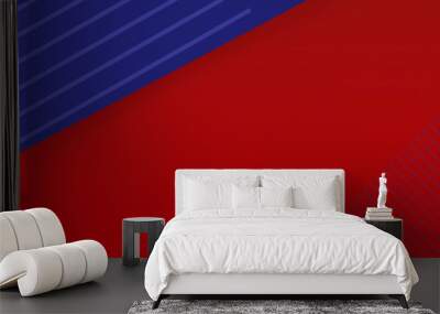 Red and blue banner shape background Wall mural