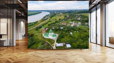 Small russian town aerial landscape Wall mural