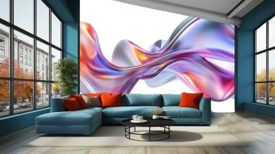 3d abstract gradient wave shape isolated on transparent background, Futuristic modern illustration. Wall mural