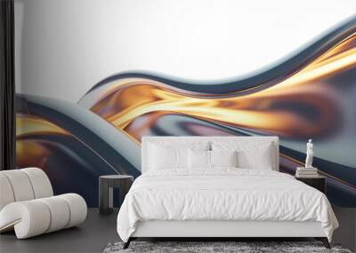 3d object metal shape isolated on transparent background Wall mural