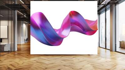 gradient purple flow curved on transparent background Wall mural