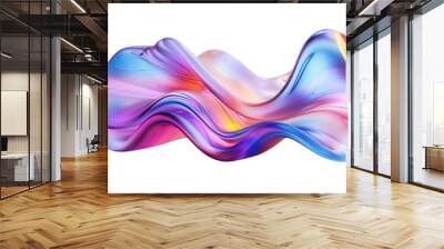 gradient purple flow curved on transparent background Wall mural