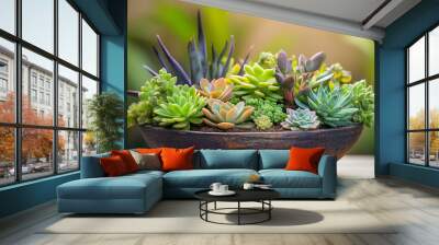 Succulent Dish Garden, Succulent in a pot, Succulent, Succulent plants, Succulent garden Wall mural