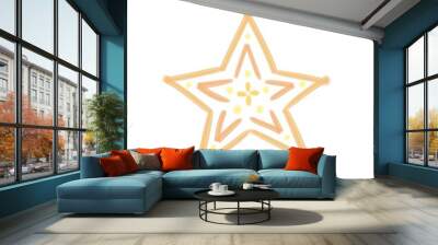 Isolated image of a star in the Scandinavian style, painted on a white background. Digital illustration with imitation paint. Design for children, posters, prints, postcards, fabrics, textiles. Wall mural