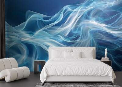 Abstract background with flowing waves - generative ai Wall mural