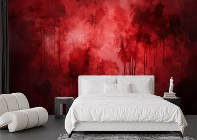 Blood Texture Background. Bloody red stains Background design horror or crime - generative ai Wall mural