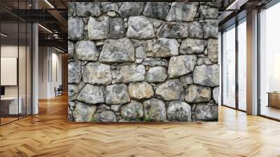 Old stone brick wall from a building wider view - generative ai Wall mural