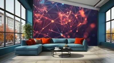 digital network of lines and points connected together. It's a fashionable backdrop for banners and posters. Wall mural