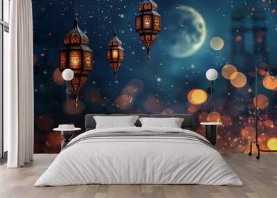 Islamic new year background poster design Wall mural