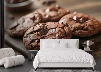 scrumptious, healthful, homemade chocolate cookies Wall mural