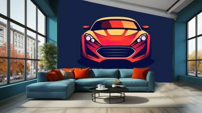 Vector icon of a car logo illustration with editable text.  Wall mural