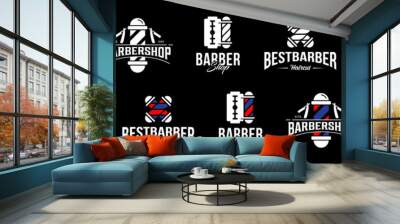 Barbershop logo design vector, editable and resizable EPS 10 Wall mural