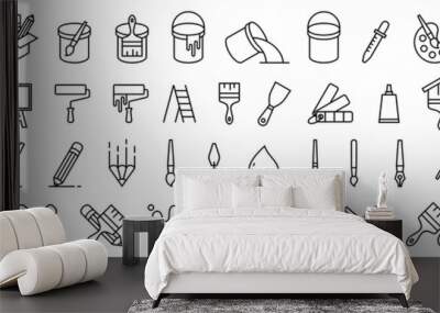 Collection of painting related icons, various painting tools, paint icons icon template editable resizable EPS 10 Wall mural