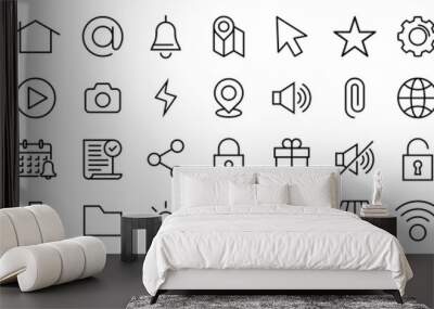 Various User Interface icon collections, Basic ui ux, editable and resizable vector icons EPS 10. Wall mural