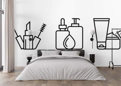 Vector graphic of cosmetic icon collection Wall mural