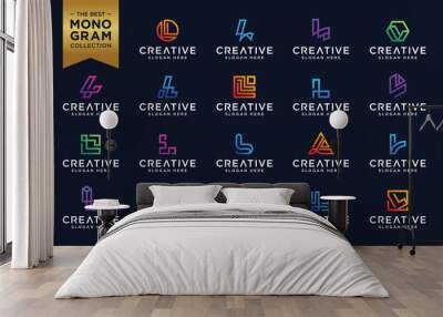 Vector graphic of initial L set logo design template Wall mural