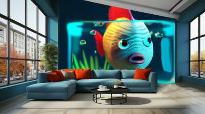 goldfish in a glass Wall mural